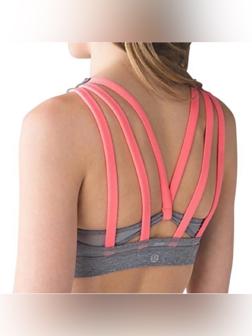 Lululemon Energy Sports Bra Exhale Cross Strappy Back Women 8 Heathered Slate - Picture 3 of 8